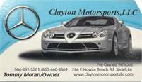 Clayton Motorsports LLC  Clayton Motorsports LLC - Tommy Moran PCS Vehicle Assist